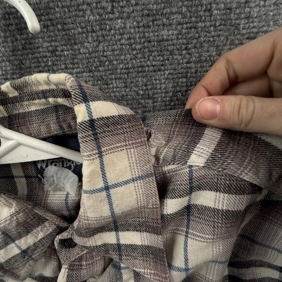 VTG Wrangler Short Sleeve Flannel Button Up Shirt Men Soft Plaid Colorful M/L - Picture 14 of 16